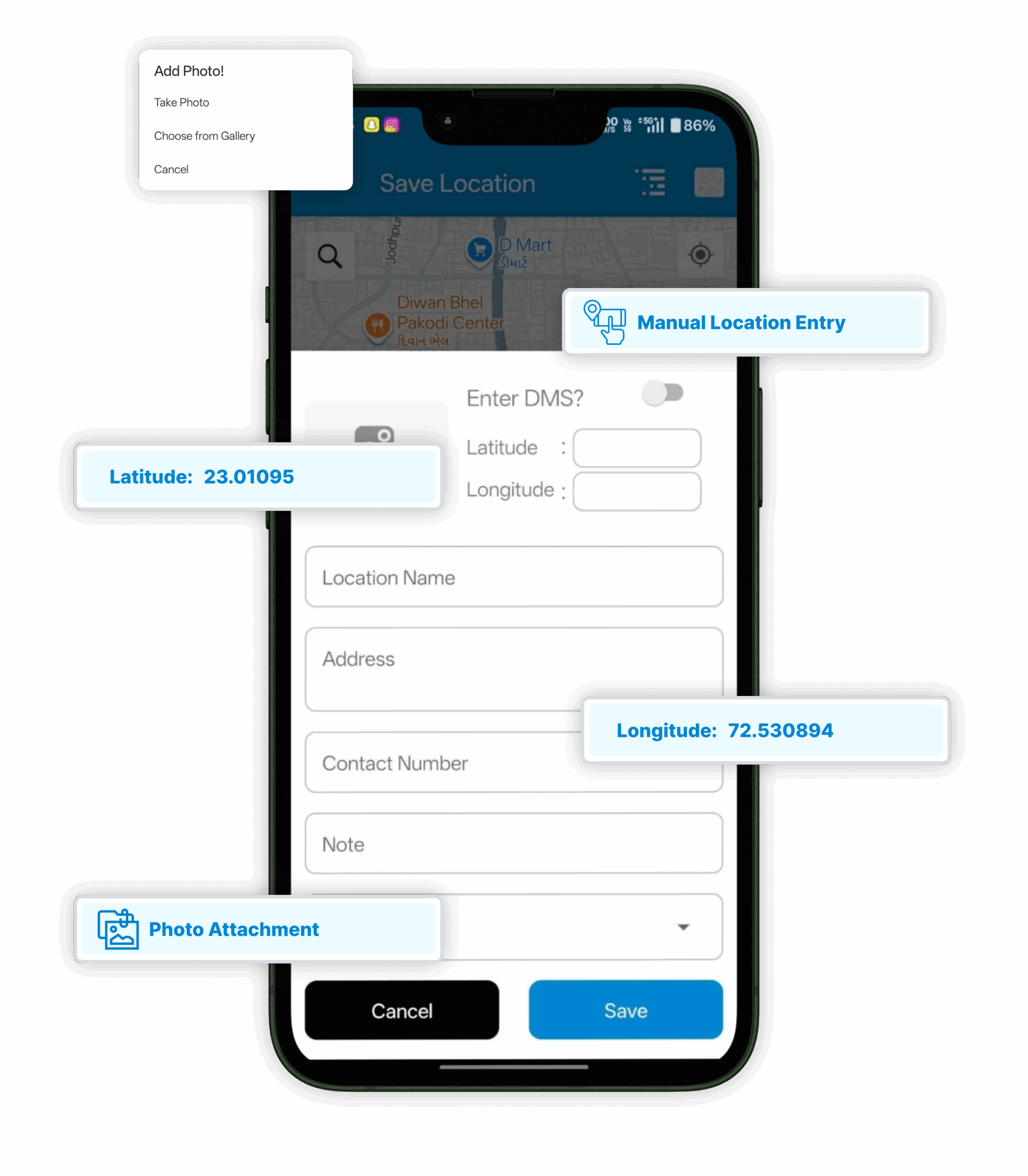 Manual Location Entry